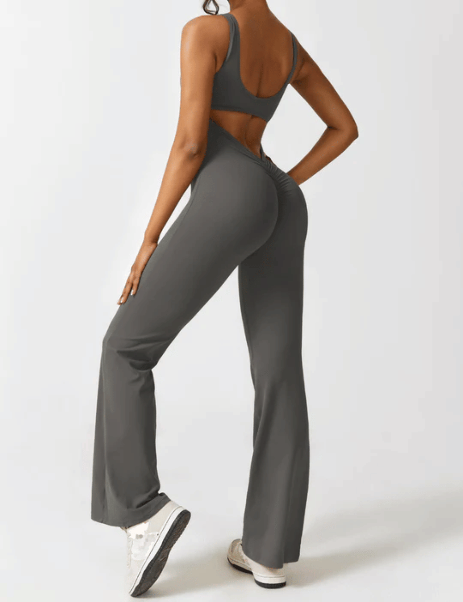 V-Scrunch Flare Jumpsuit