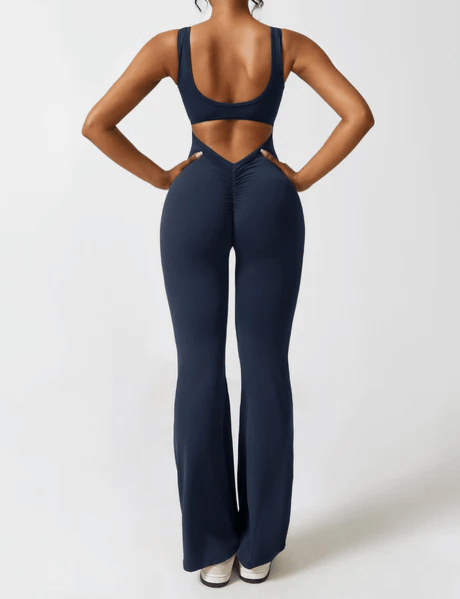 V-Scrunch Flare Jumpsuit