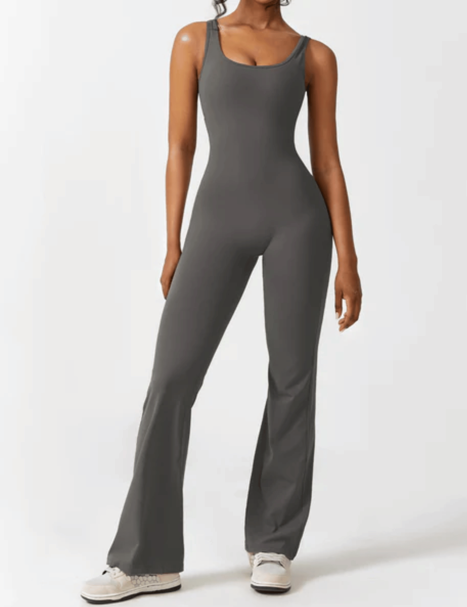 V-Scrunch Flare Jumpsuit