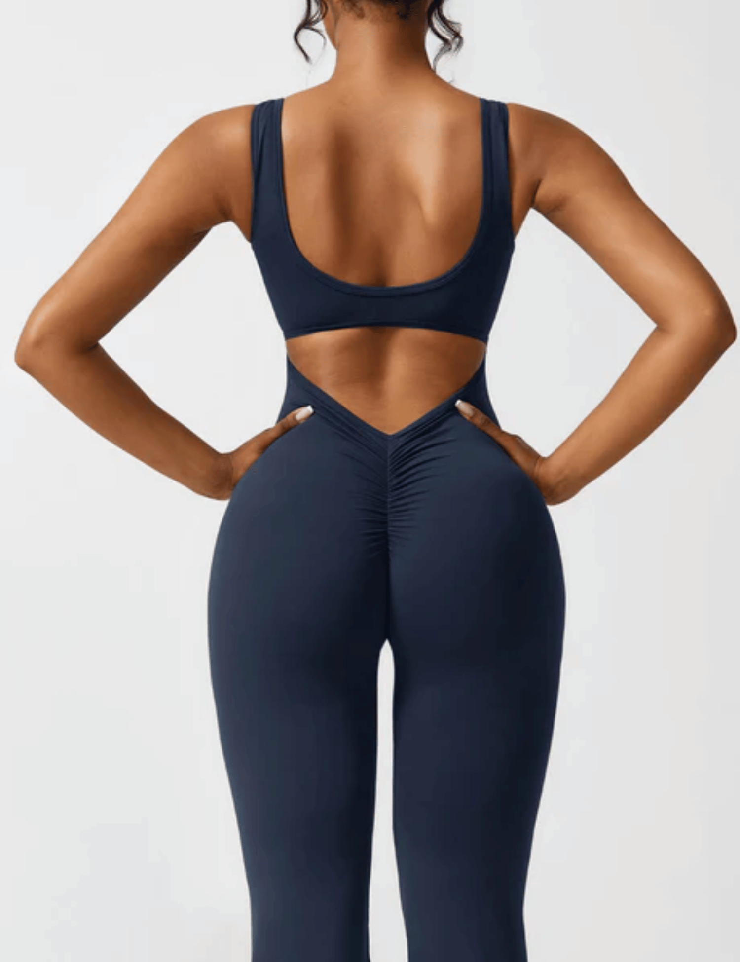 V-Scrunch Flare Jumpsuit