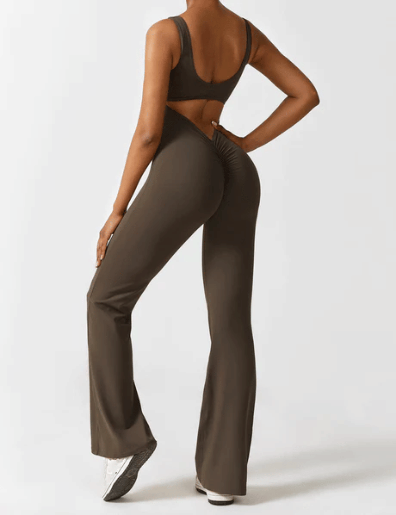 V-Scrunch Flare Jumpsuit