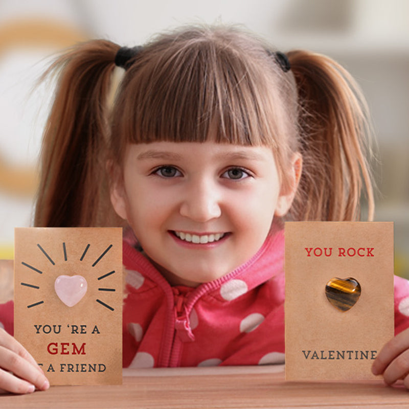 24 Pack Valentines Cards with Heart-Shape Crystals