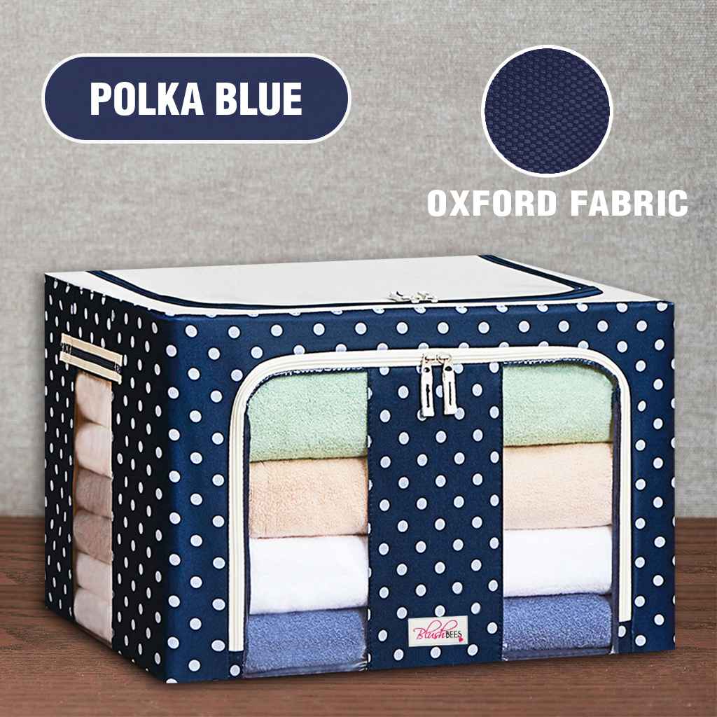 BlushBees Collapsible Oxford Fabric Storage Boxes for Clothes/Quilts/Linen with Metal Supports