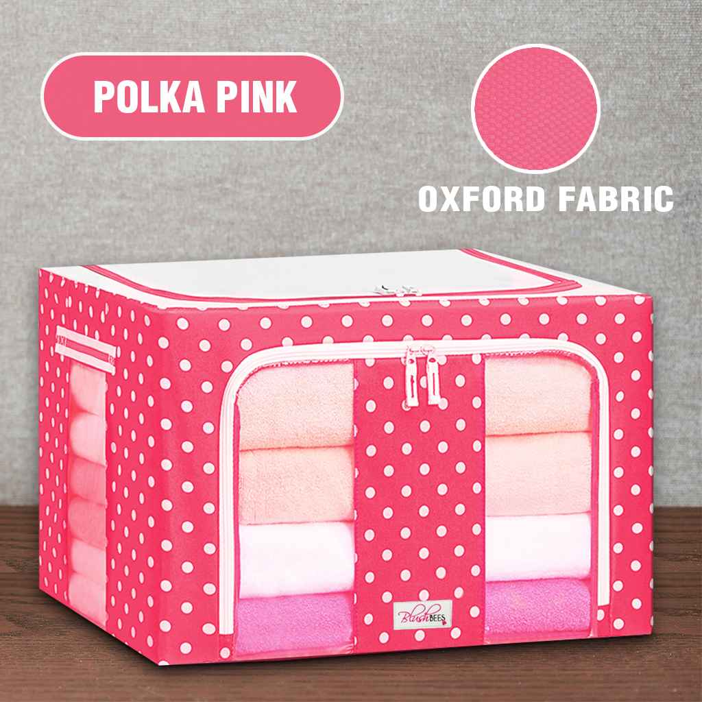 BlushBees Collapsible Oxford Fabric Storage Boxes for Clothes/Quilts/Linen with Metal Supports