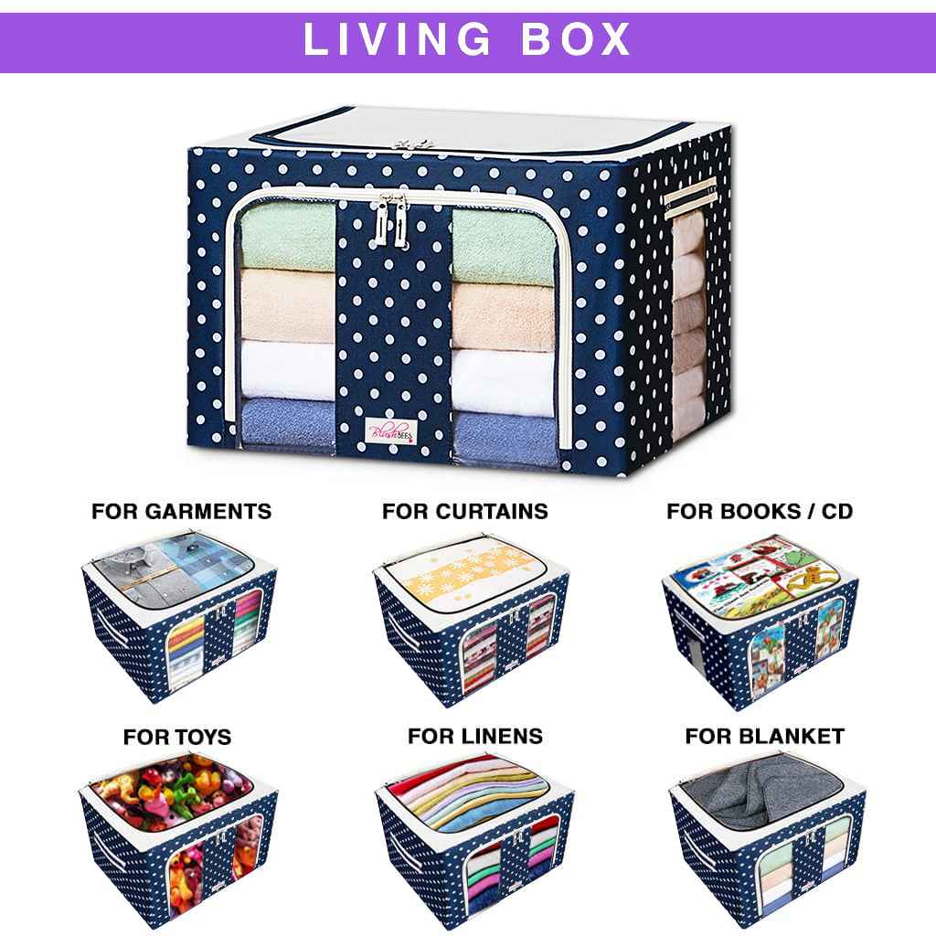 BlushBees Collapsible Oxford Fabric Storage Boxes for Clothes/Quilts/Linen with Metal Supports