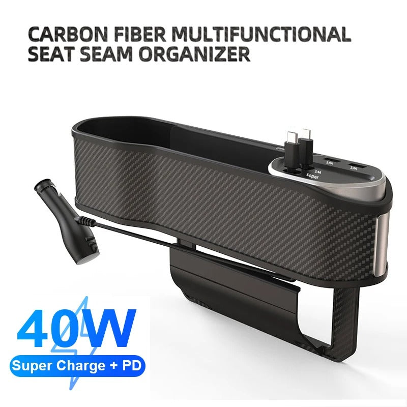 Car Seat Gap Filler, Organizer and Charger