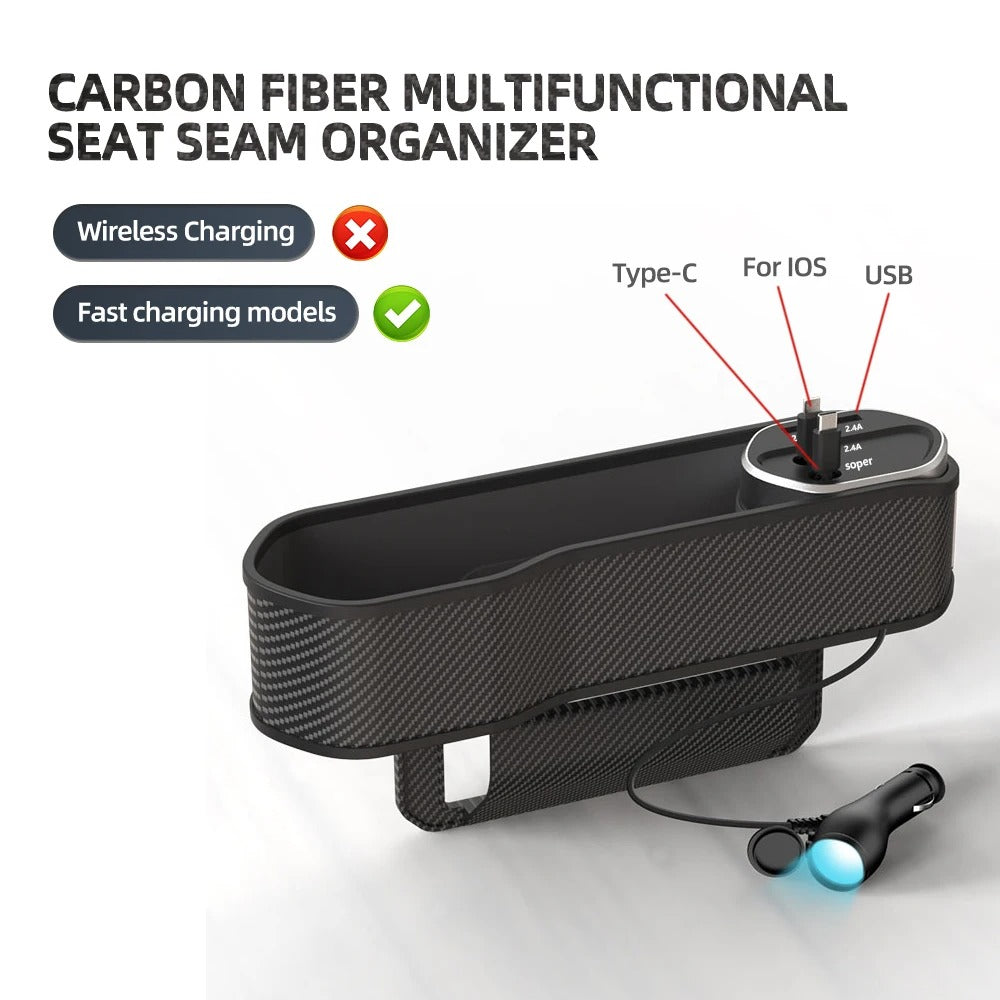 Car Seat Gap Filler, Organizer and Charger