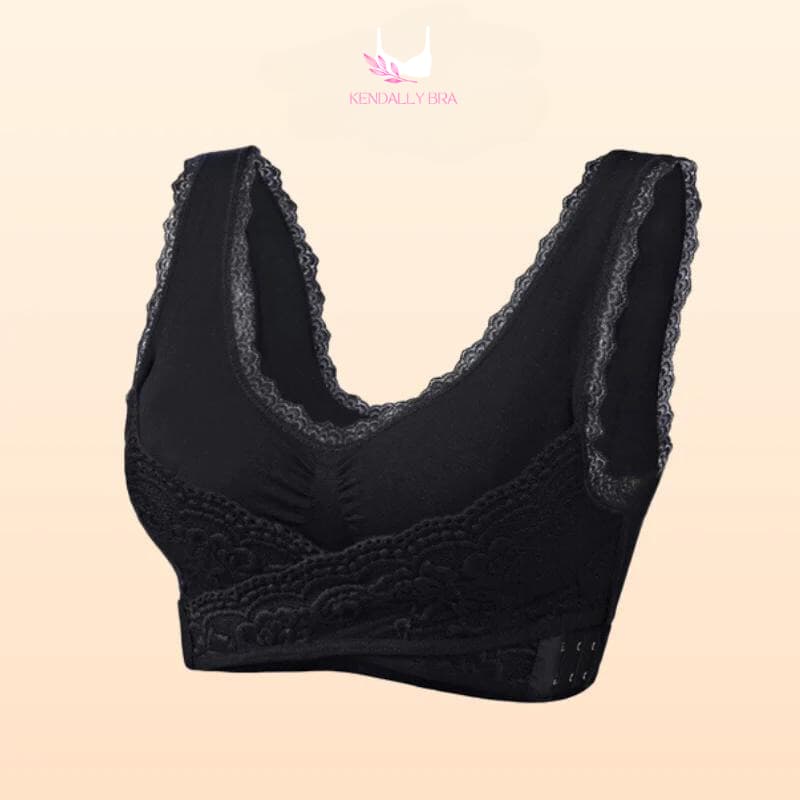 Cara Lift - Seamless Lift Bra with Front Cross Side Buckle Magic Wireless Sports Bra Sexy V-Neck Lace Bralette