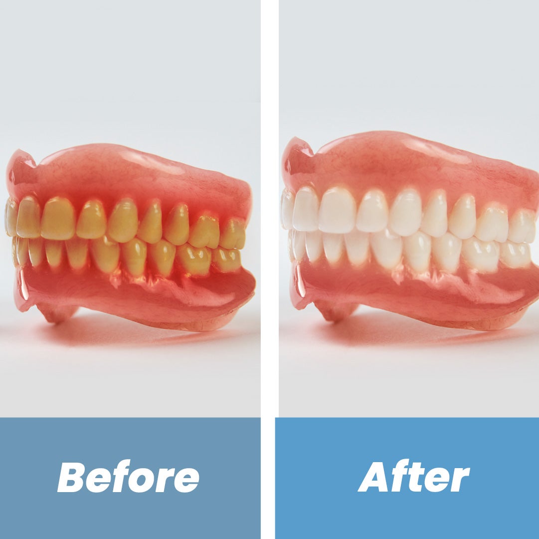 Clean your dentures and improve your oral health in just 5 minutes.