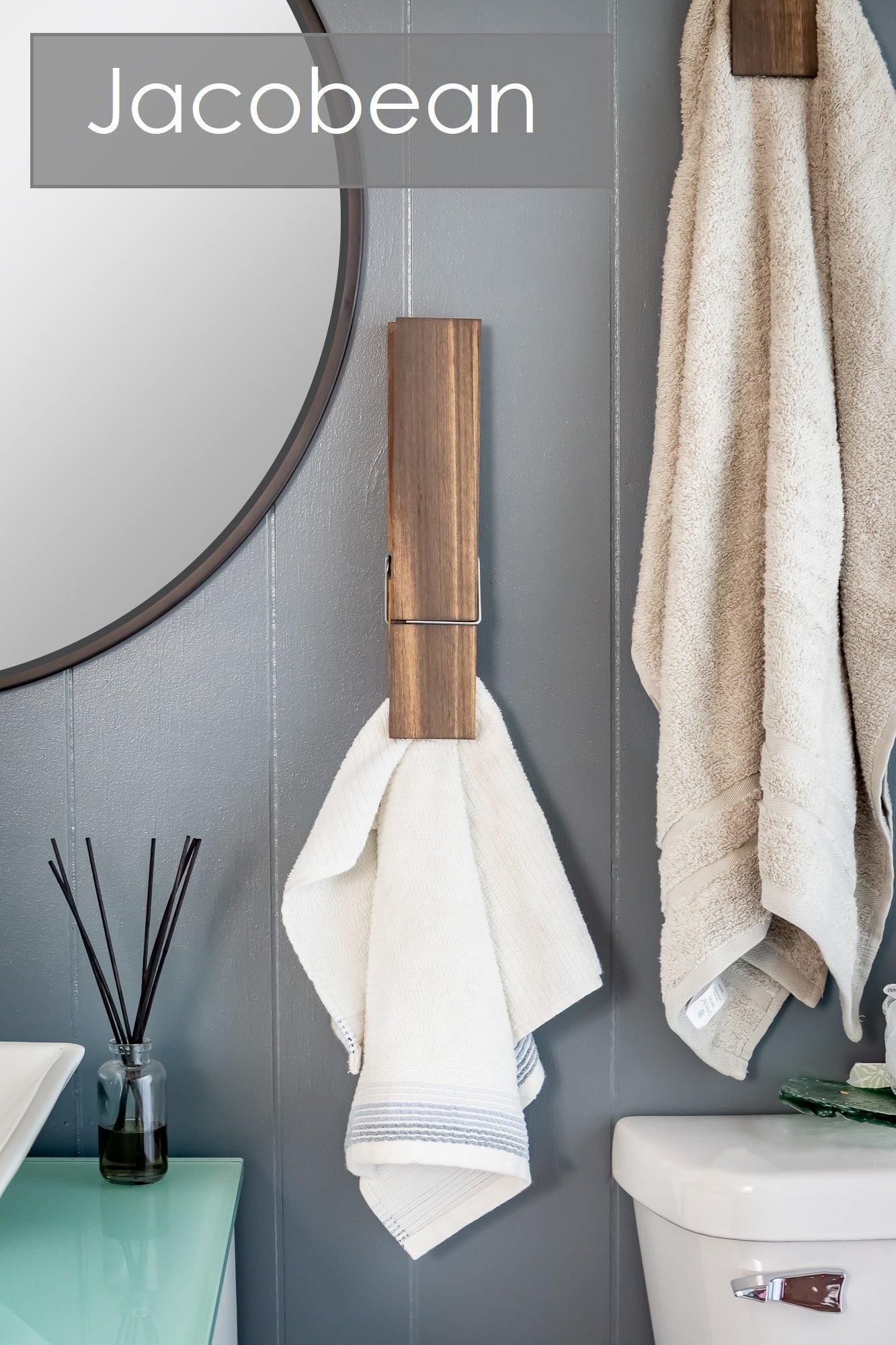 Clothespin Bathroom Towel Holder