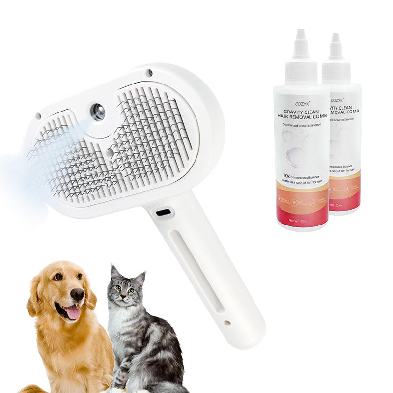 Cozyk Exclusive Patented Rechargeable Steam Pet Grooming Brush