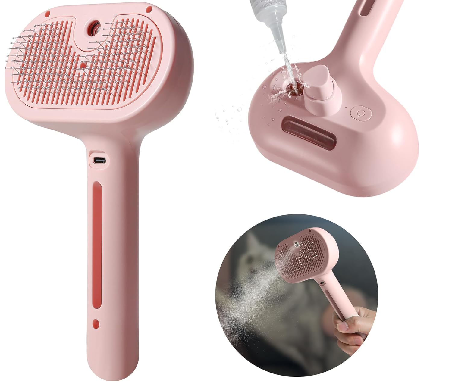 Cozyk Exclusive Patented Rechargeable Steam Pet Grooming Brush