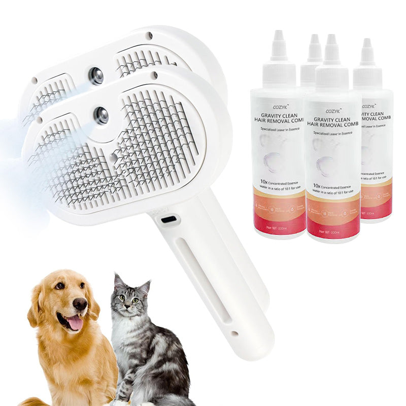 Cozyk Exclusive Patented Rechargeable Steam Pet Grooming Brush