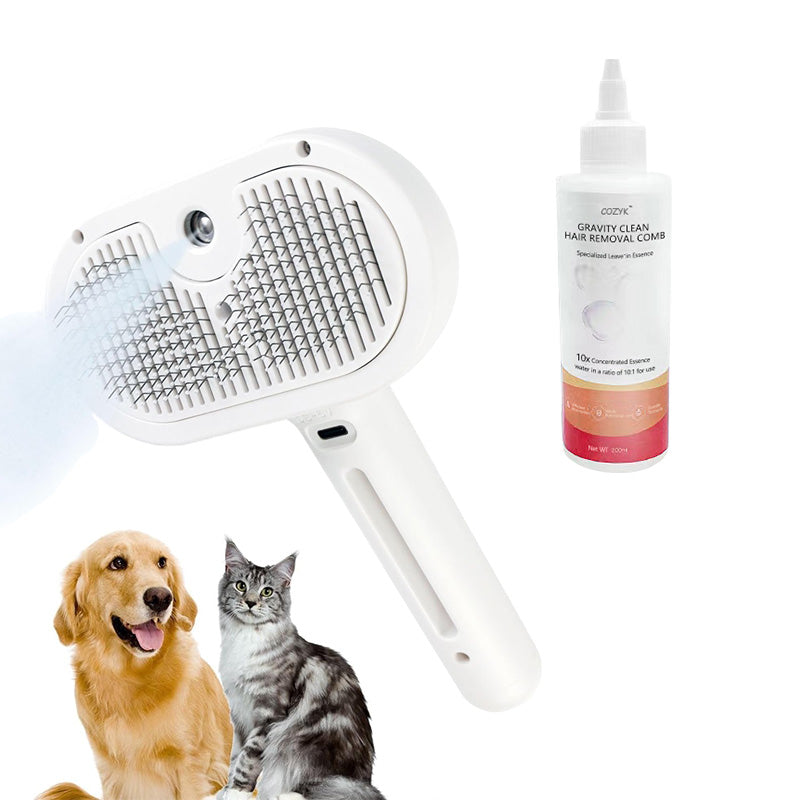 Cozyk Exclusive Patented Rechargeable Steam Pet Grooming Brush