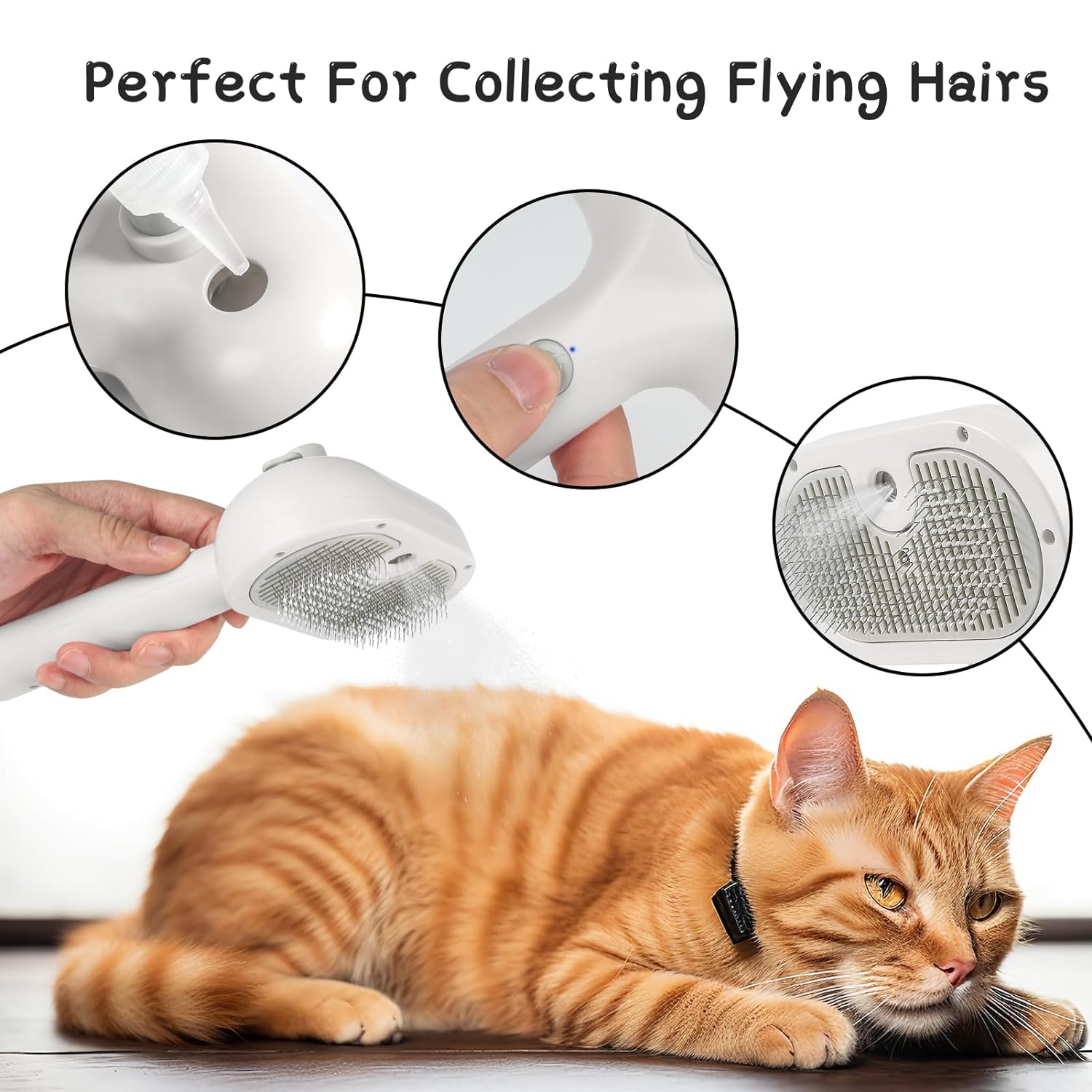 Cozyk Exclusive Patented Rechargeable Steam Pet Grooming Brush