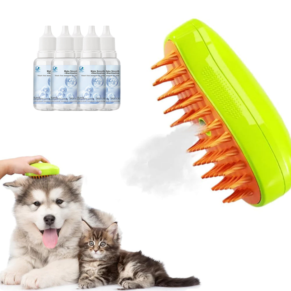 Cozyk Patented Exclusive Rechargeable Steam Pet Brush (95°F-113°F) for Pet Bathing