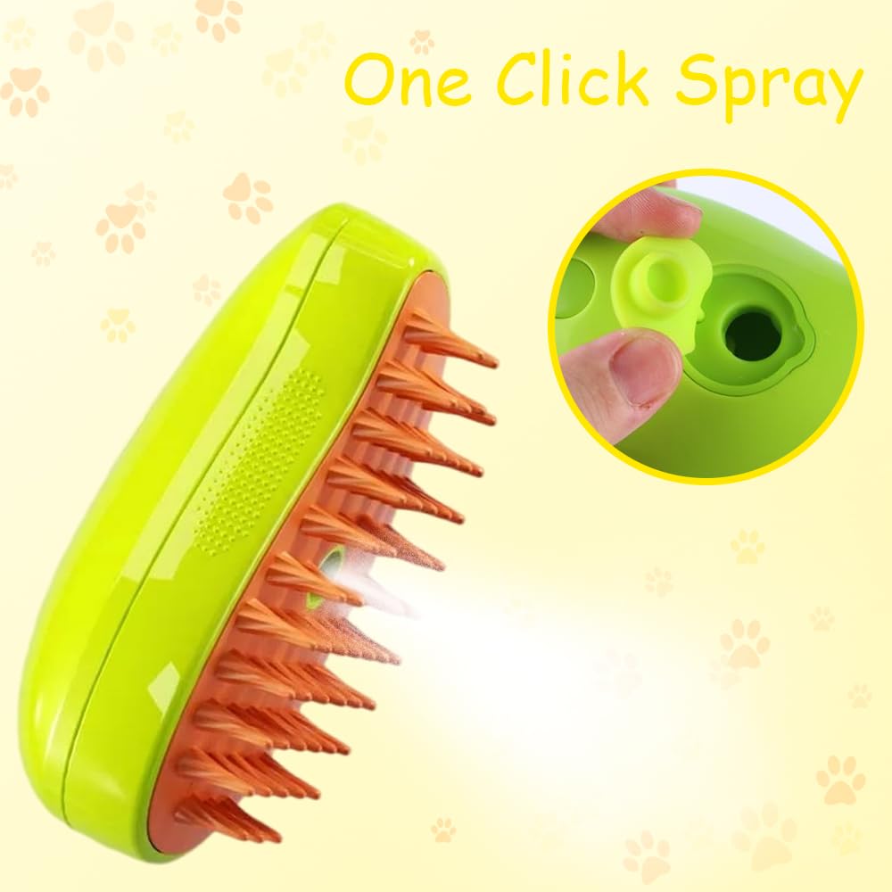 Cozyk Patented Exclusive Rechargeable Steam Pet Brush (95°F-113°F) for Pet Bathing