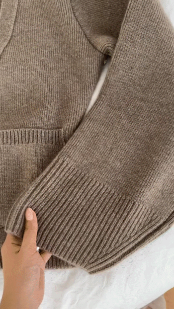 Deep V-Neckline Cashmere Cardigan