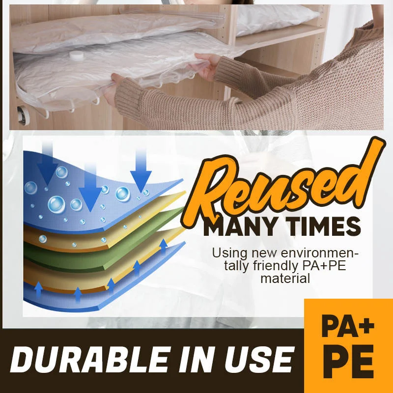 Durable Electric Vacuum Compression Bag - 75% More Storage!