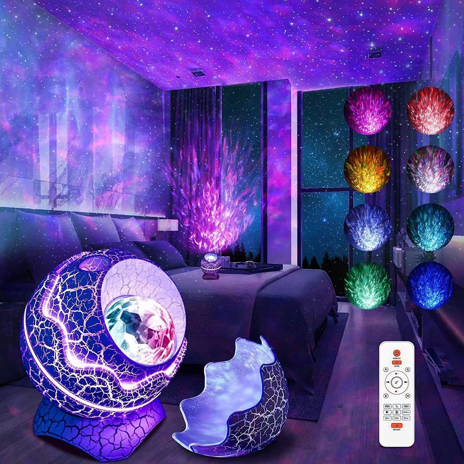 HazeGlow Dinosaur Egg Galaxy Projector