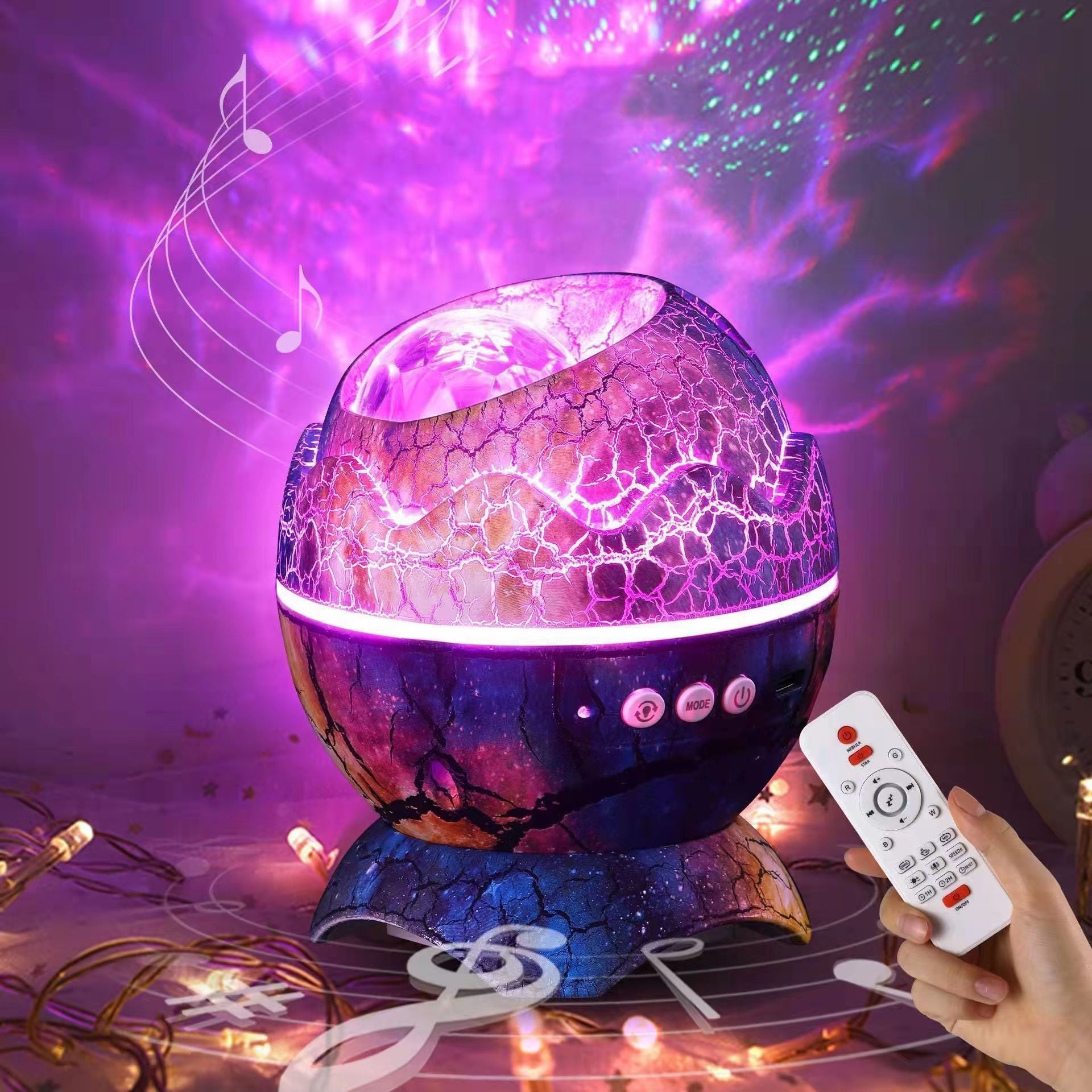 HazeGlow Dinosaur Egg Galaxy Projector