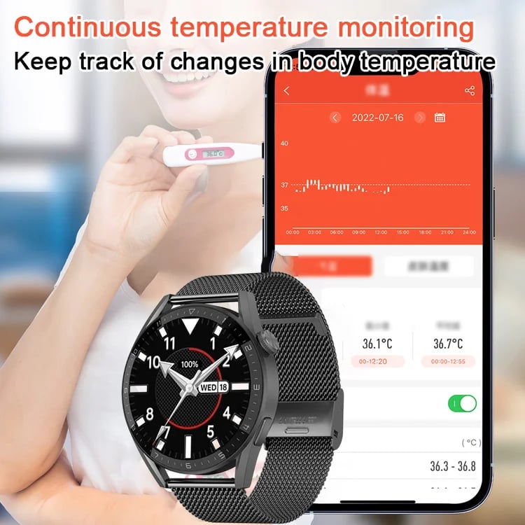 Hot Sale 49% - Painless blood sugar health monitoring smart Bluetooth talking watch