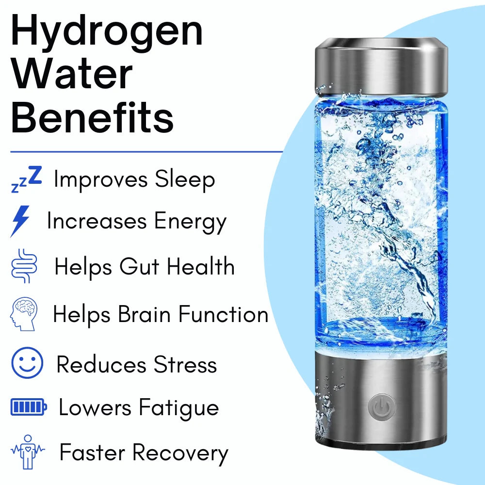 HydroHabbits Hydrogen Water Bottle - Improve Brain Performance, Energy & Sleep Quality