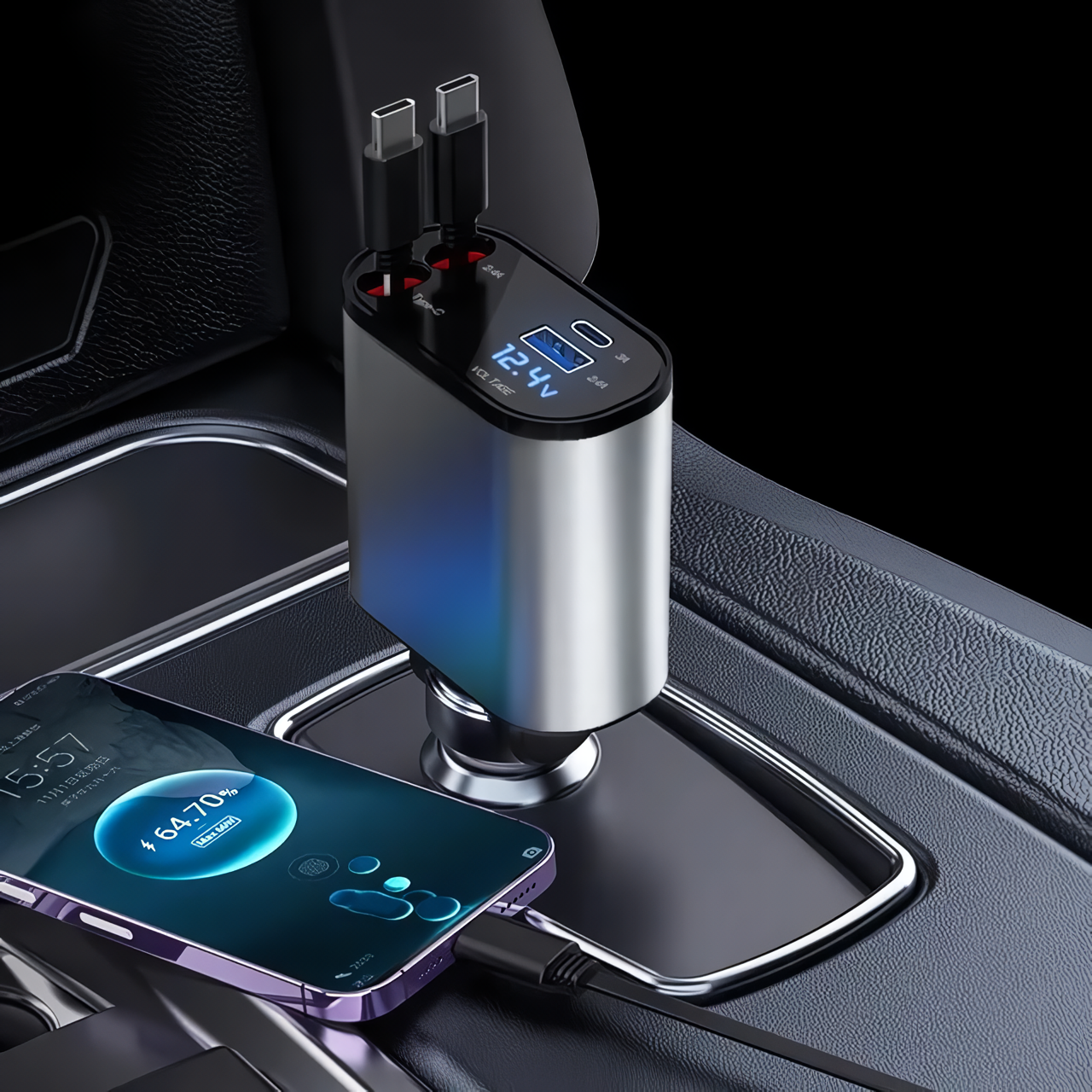 HyperCharge 4-in-1 Retractable Car Charger