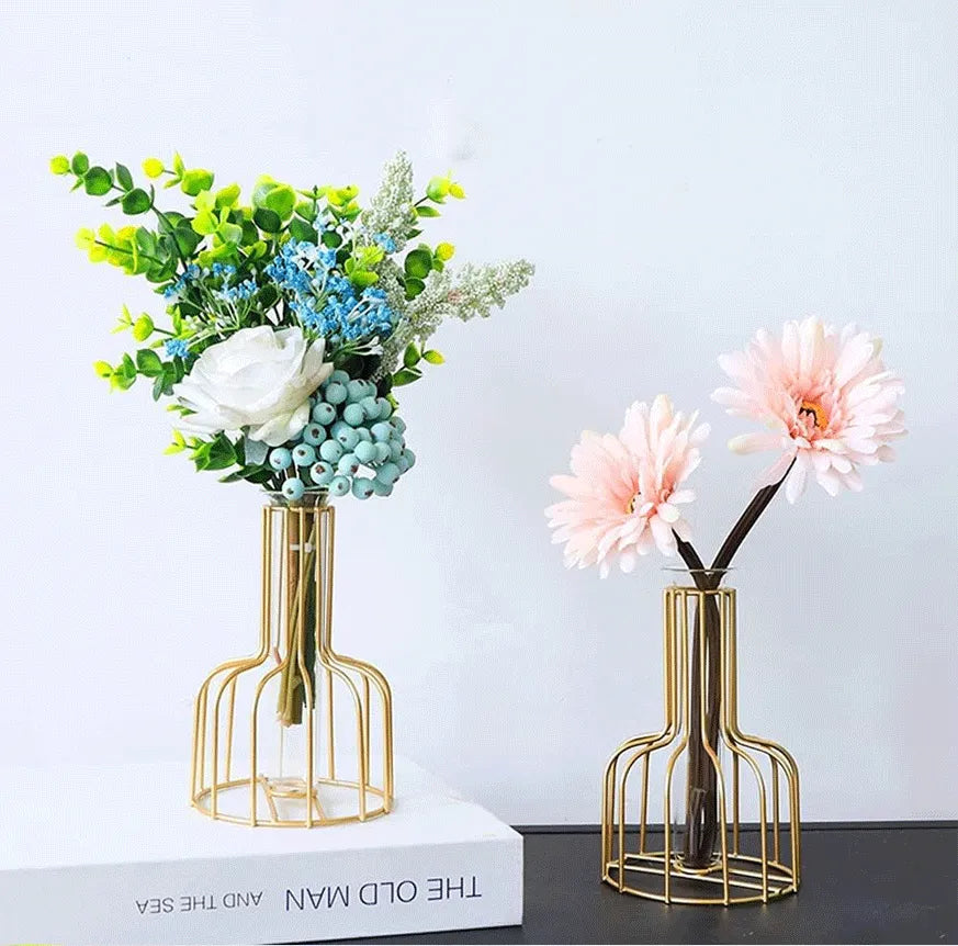 Iron Frame Hydroponic Vases