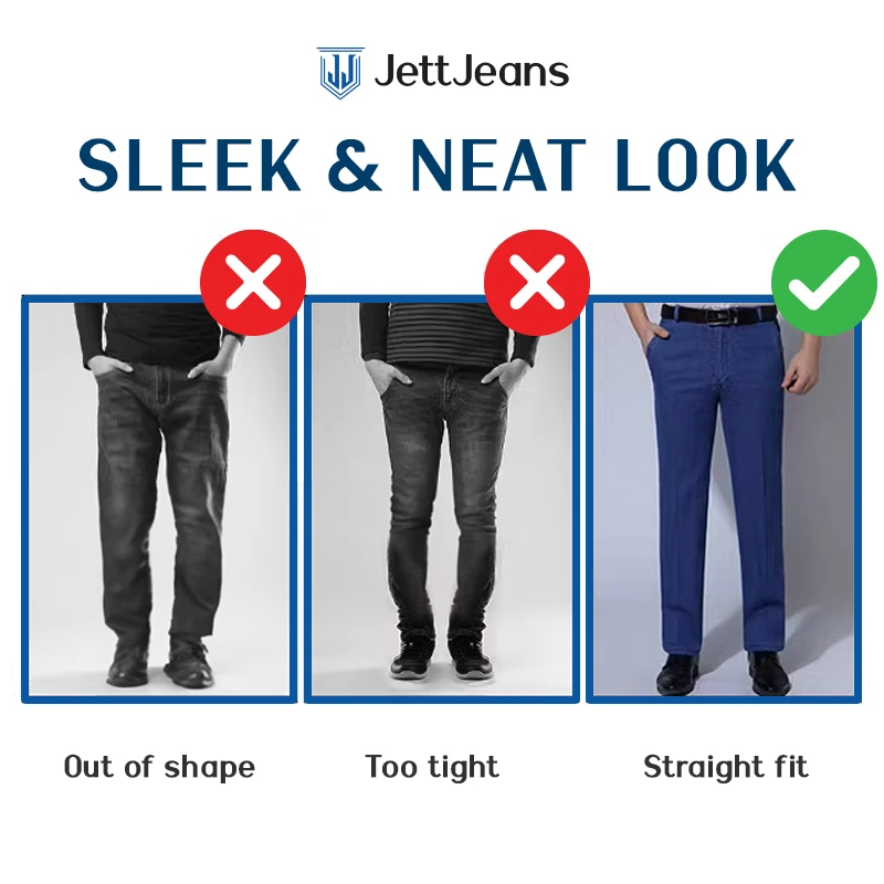 JettJeans3 - Men's High Waist Straight Fit Stretch Jeans