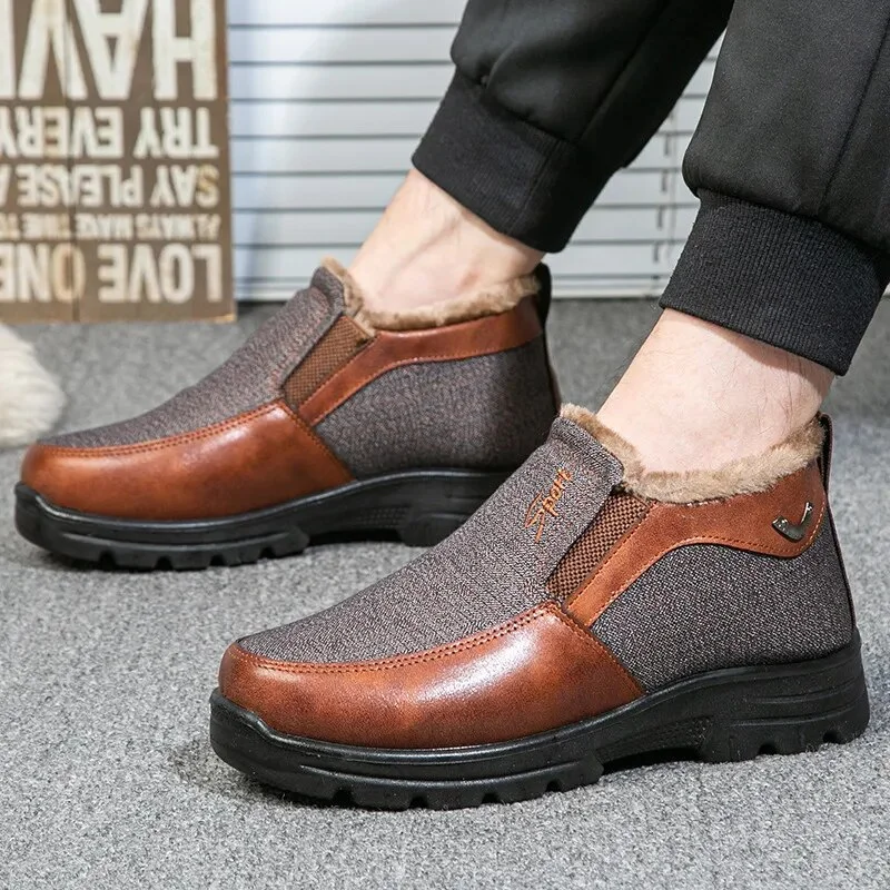 Last Day 49% OFF - Men's Winter Fleece Waterproof Warm Non-Slip Comfortable Shoes Snow Ankle Boots