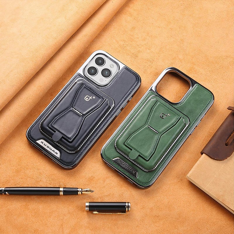 LAST DAY 49% OFFS - Luxury leather iPhone case with removable magnetic tape