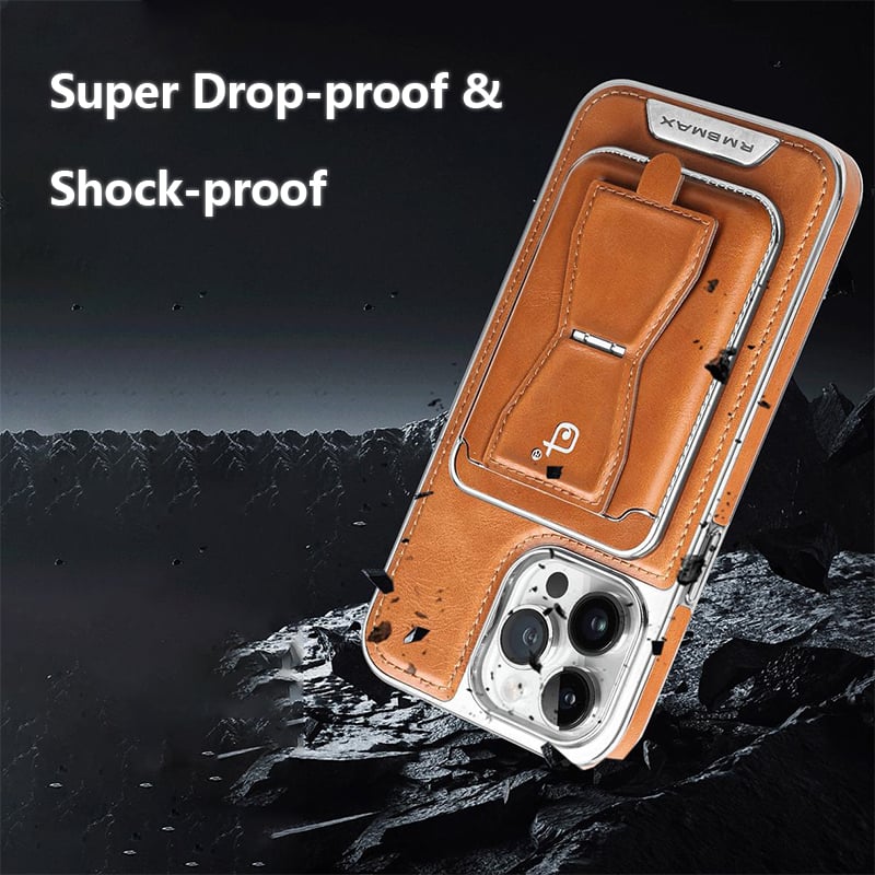 LAST DAY 49% OFFS - Luxury leather iPhone case with removable magnetic tape