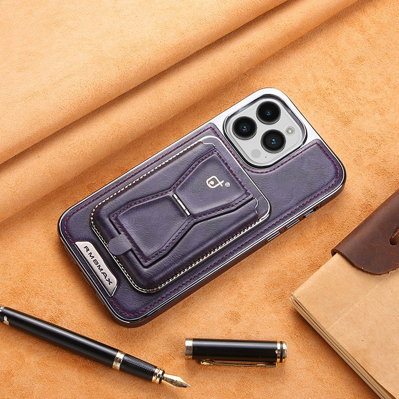 LAST DAY 49% OFFS - Luxury leather iPhone case with removable magnetic tape