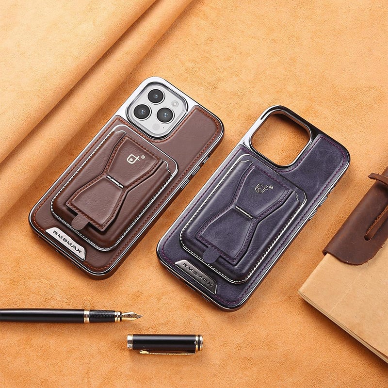 LAST DAY 49% OFFS - Luxury leather iPhone case with removable magnetic tape