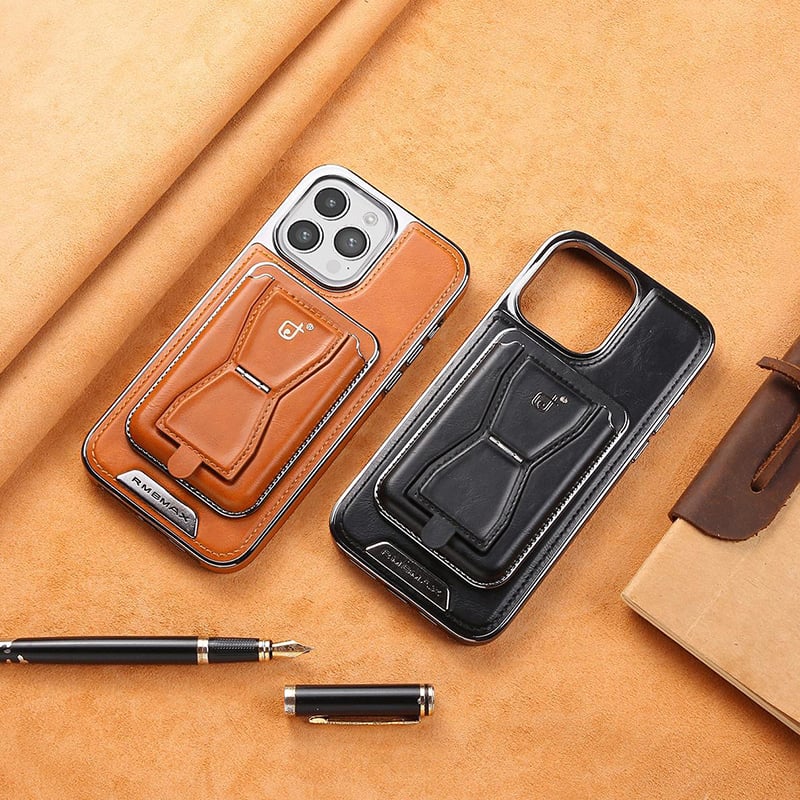 LAST DAY 49% OFFS - Luxury leather iPhone case with removable magnetic tape