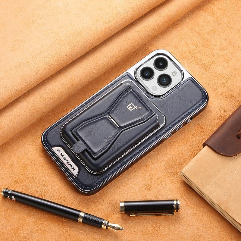 LAST DAY 49% OFFS - Luxury leather iPhone case with removable magnetic tape