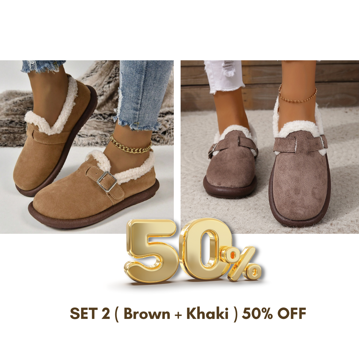 Last Day Promotion 60%OFF - Women's Plush Arch Support Non-Slip Shoes