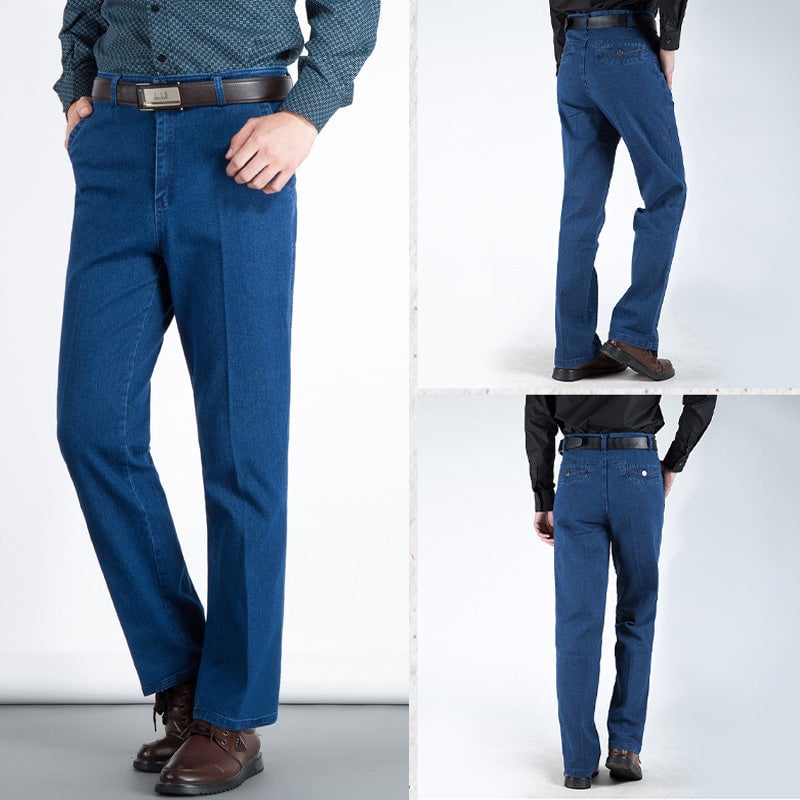 Men's High Waist Straight Fit Jeans