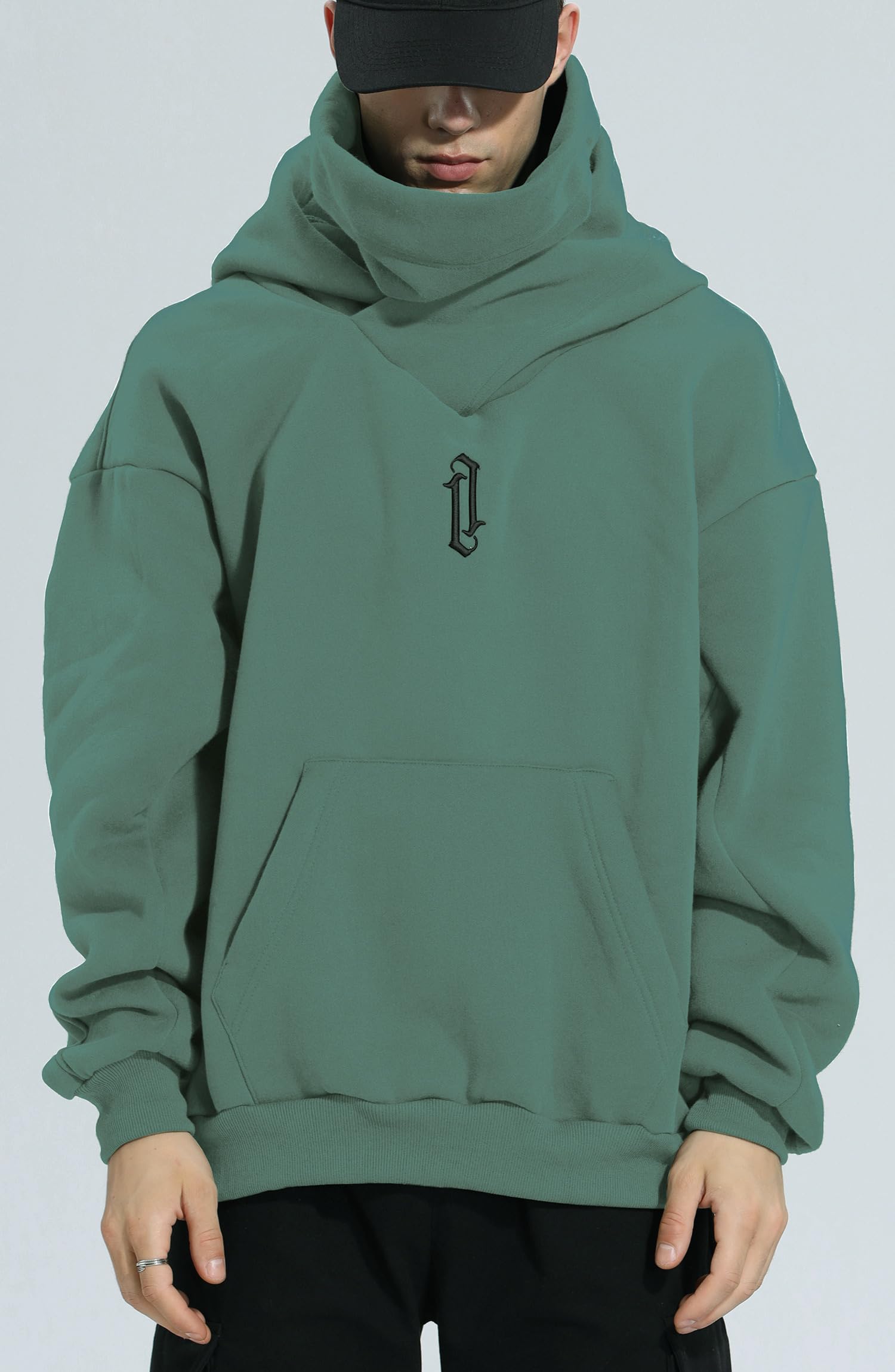 Ninja Double Neckline Cotton Hip Hop Hoodie