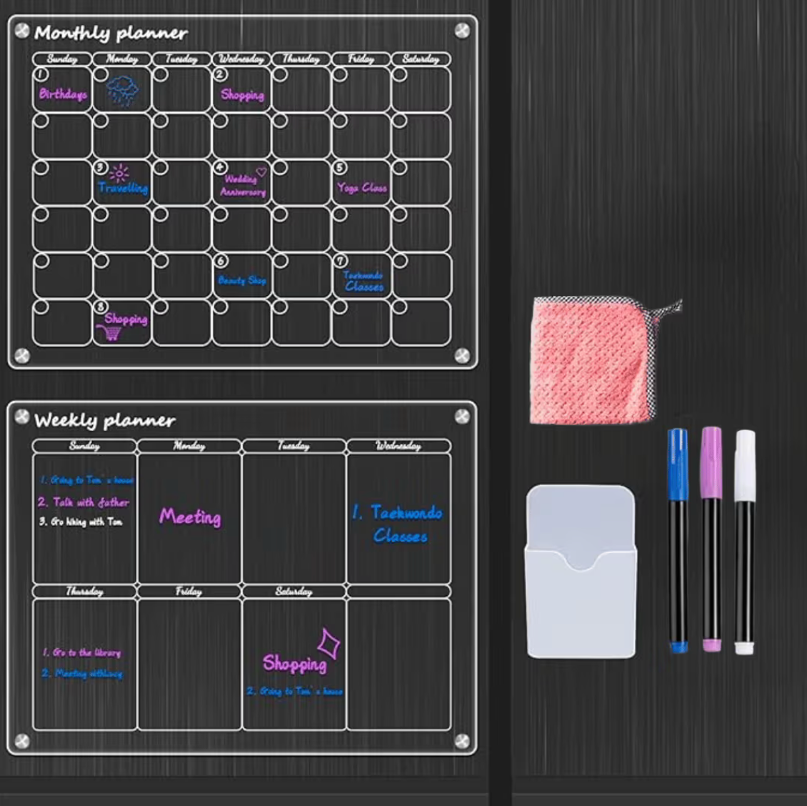 OrganizePro: Magnetic Acrylic Calendar & Planner