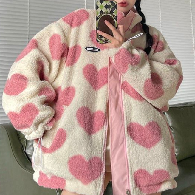 Seleva Sherpa Double-Layer Heart Jacket