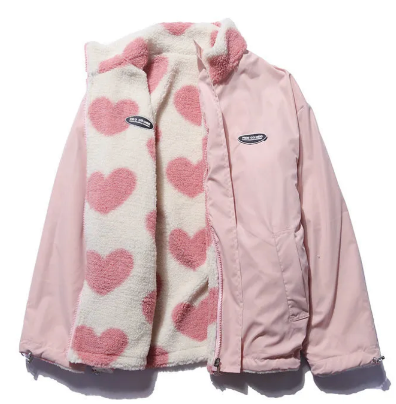 Seleva Sherpa Double-Layer Heart Jacket