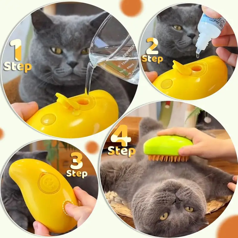 Seurico Cat Dog Steam Brush - Skin Friendly & Safe