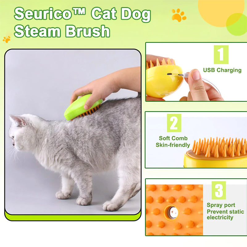 Seurico Cat Dog Steam Brush - Skin Friendly & Safe