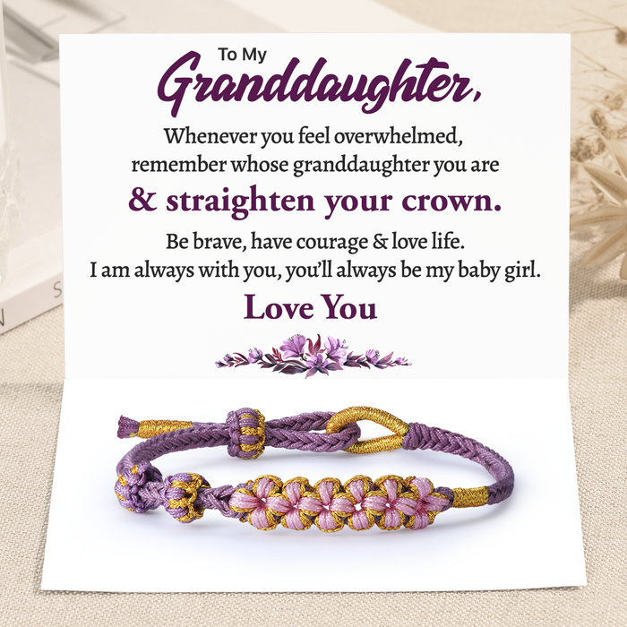 To My Granddaughter, Straighten Your Crown Blossom Knot Bracelet