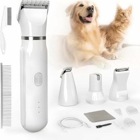 Ultimate Pet Grooming Kit 4-in-1 Electric Clippers with 4 Interchangeable Blades