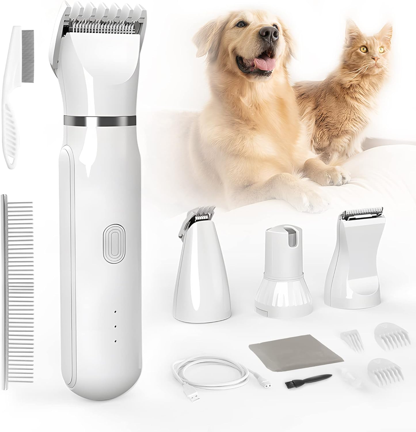 Ultimate Pet Grooming Kit 4-in-1 Electric Clippers with 4 Interchangeable Blades