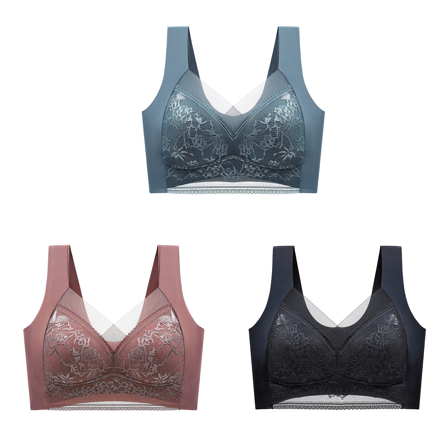 Women's push-up lace push-up bra for beautiful back