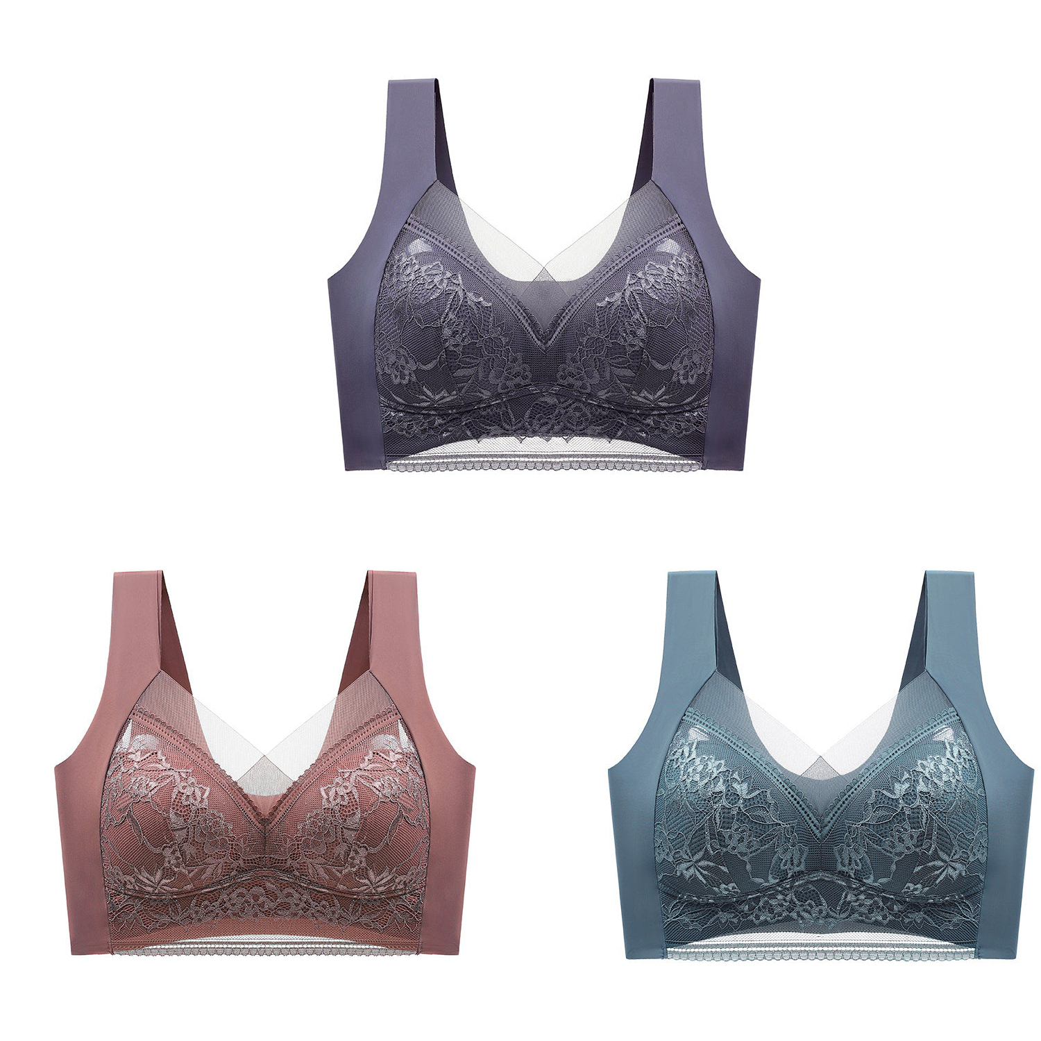 Women's push-up lace push-up bra for beautiful back